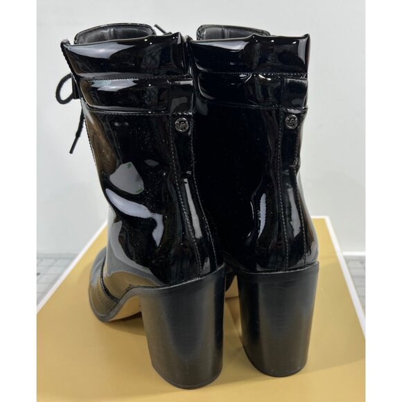 Michael Kors Women’s Rosario Patent Leather Lace-up Boot Black Sz. 8 - Picture 5 of 9